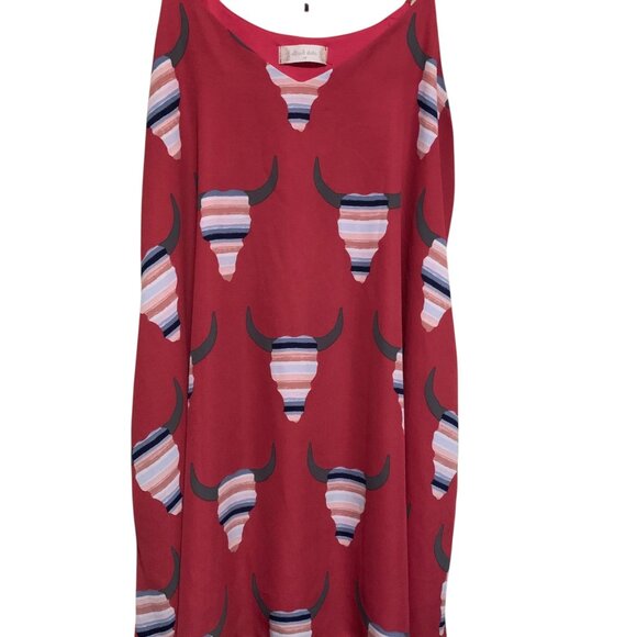 VTG‎ Altar’d State Dress A-Line Longhorn Rainbow Skull Print Sz M USA Sleeveless - Picture 7 of 16